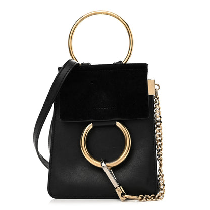 Chloe Suede Calfskin Mini Faye Bracelet Bag Black 1 of 13