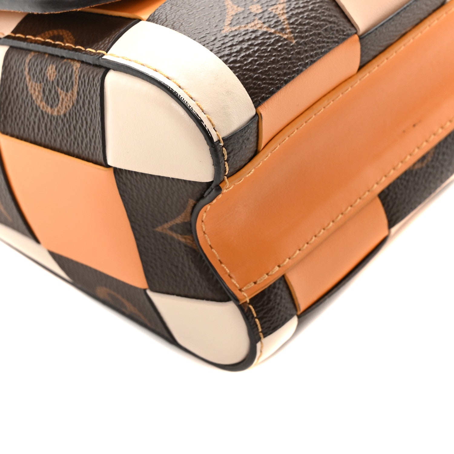 Louis Vuitton Calfskin Monogram Check Twist MM Beige White Orange 8 of 9