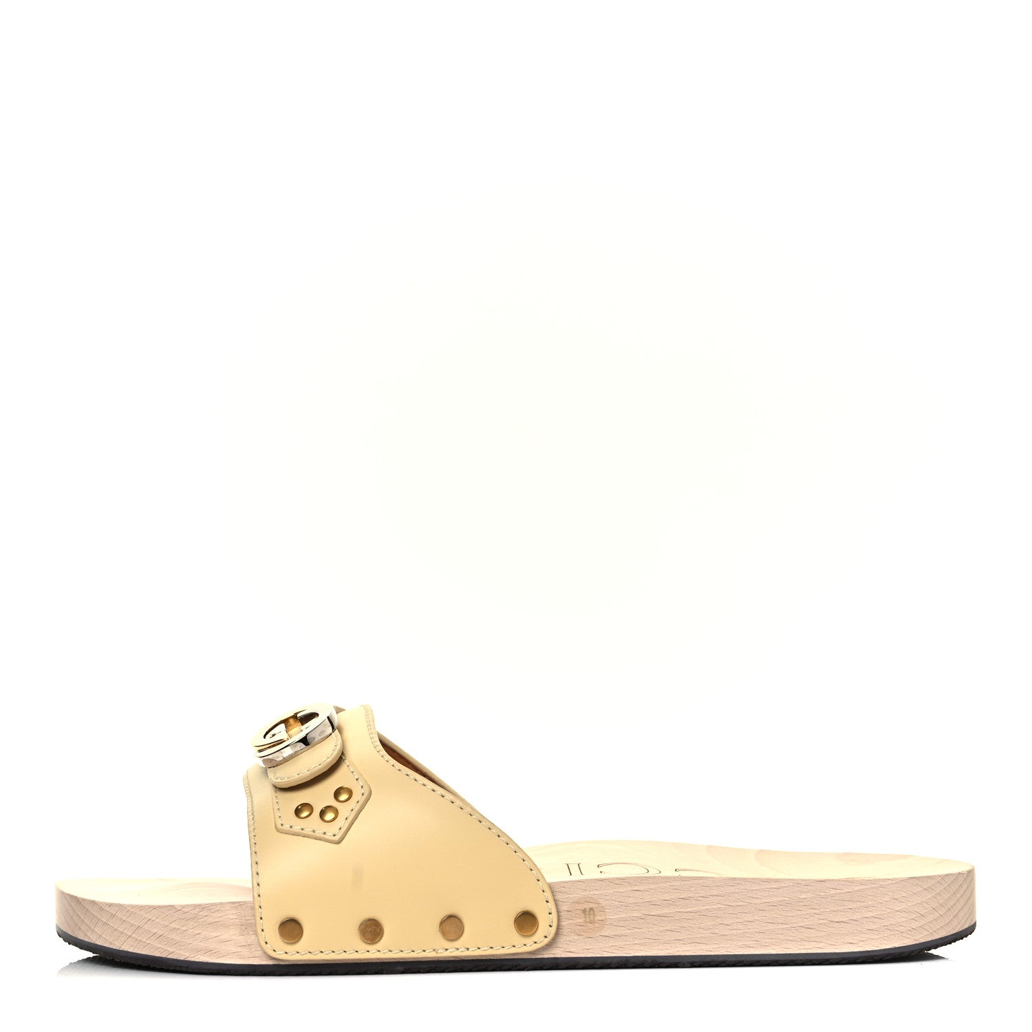 Gucci Calfskin Interlocking G Mens Slide Sandals 10 Burro 1 of 11