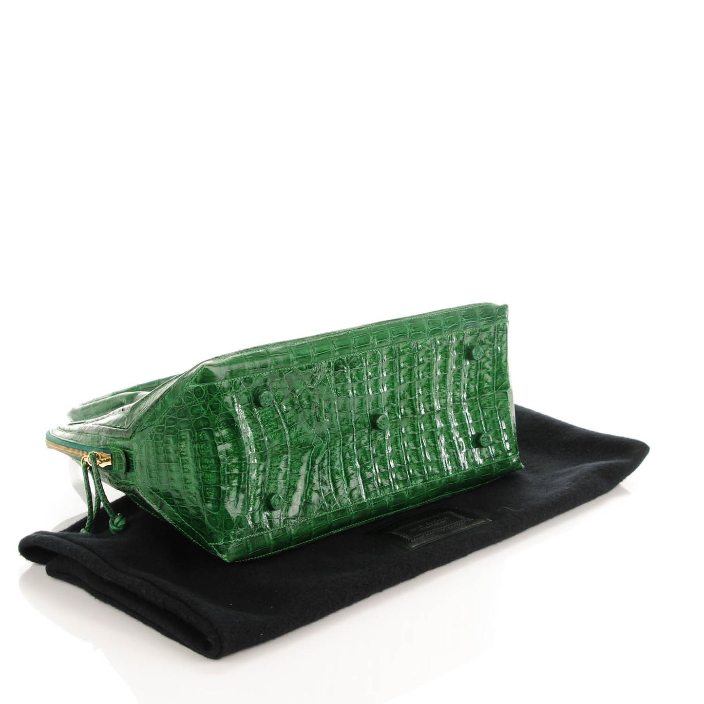 Crocodile Top Handle Tote Green