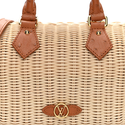 Louis Vuitton Rattan Ostrich Speedy Bandouliere 20 Tan 7 of 9