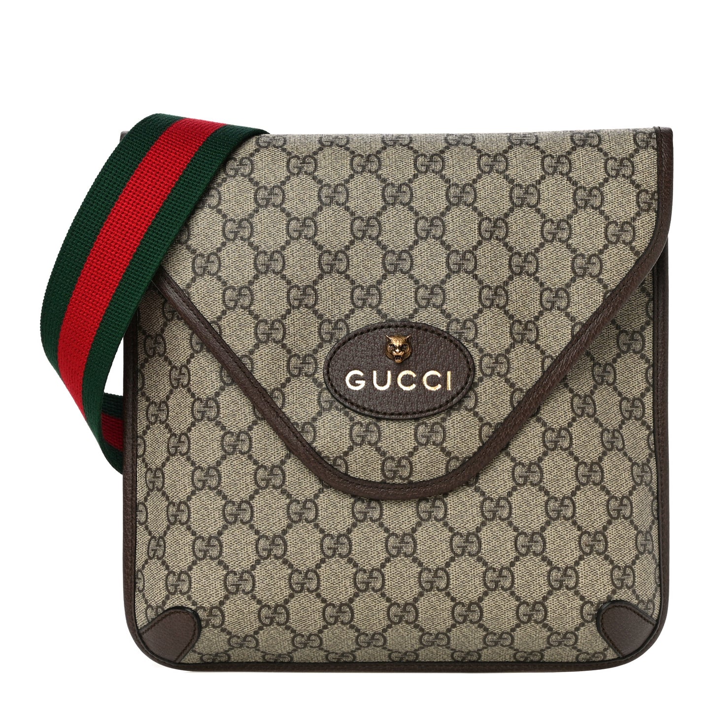 GG Supreme Monogram Web Medium Neo Vintage Flap Messenger Bag Beige New Acero