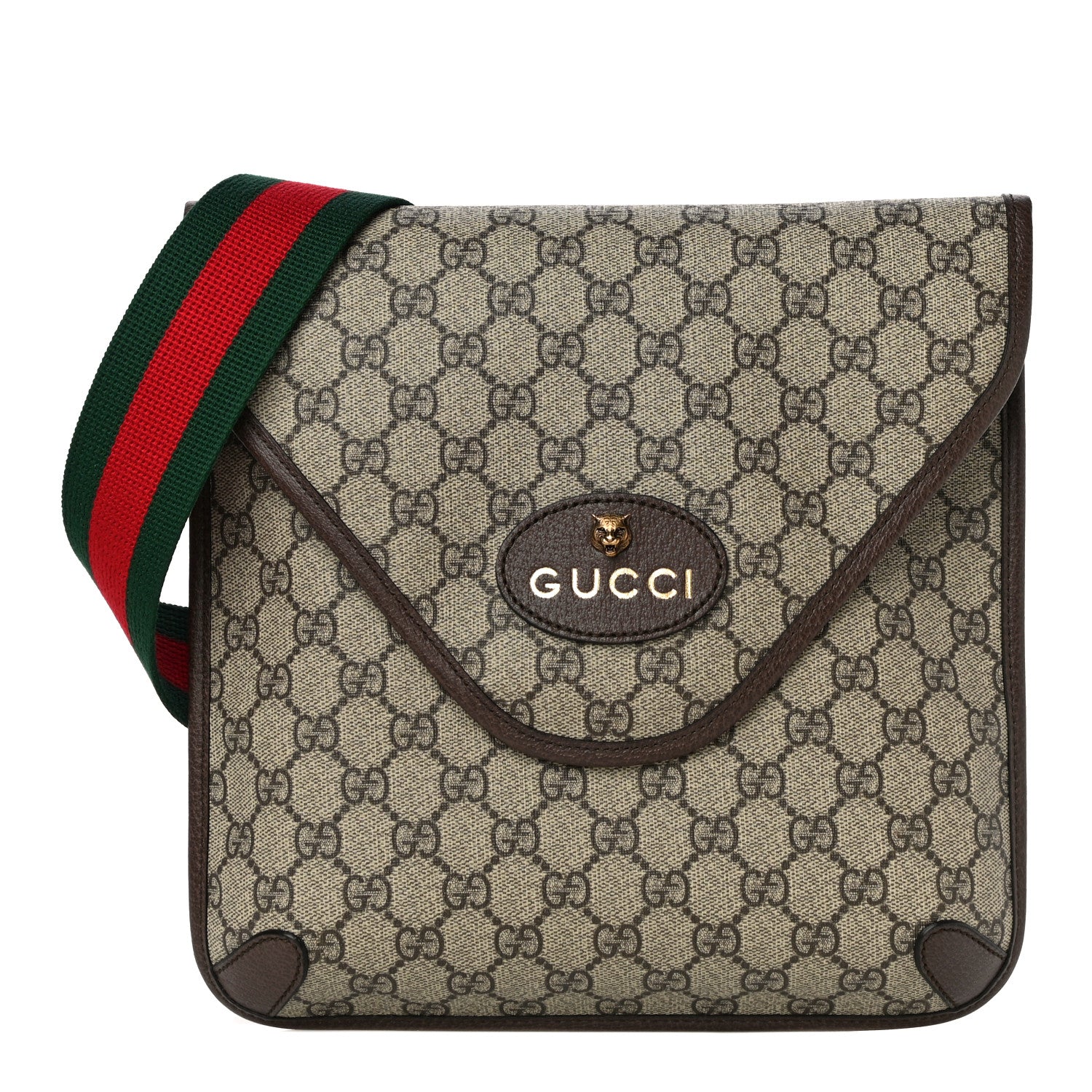 Gucci GG Supreme Monogram Web Medium Neo Vintage Flap Messenger Bag Beige New Acero 1 of 12