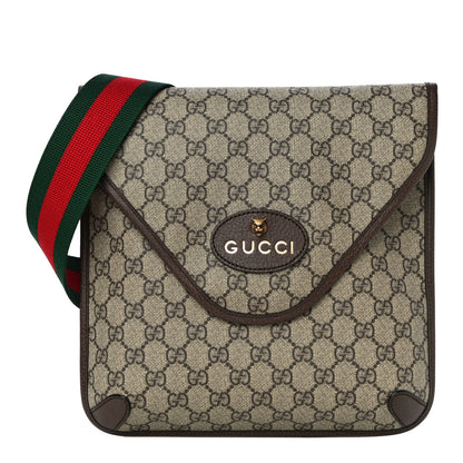 Gucci GG Supreme Monogram Web Medium Neo Vintage Flap Messenger Bag Beige New Acero 1 of 12