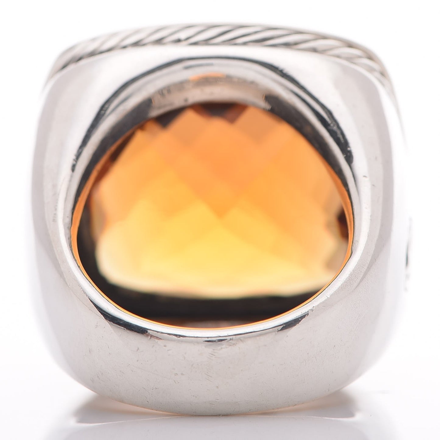 Sterling Silver Citrine 20mm Albion Statement Ring 56 7.5