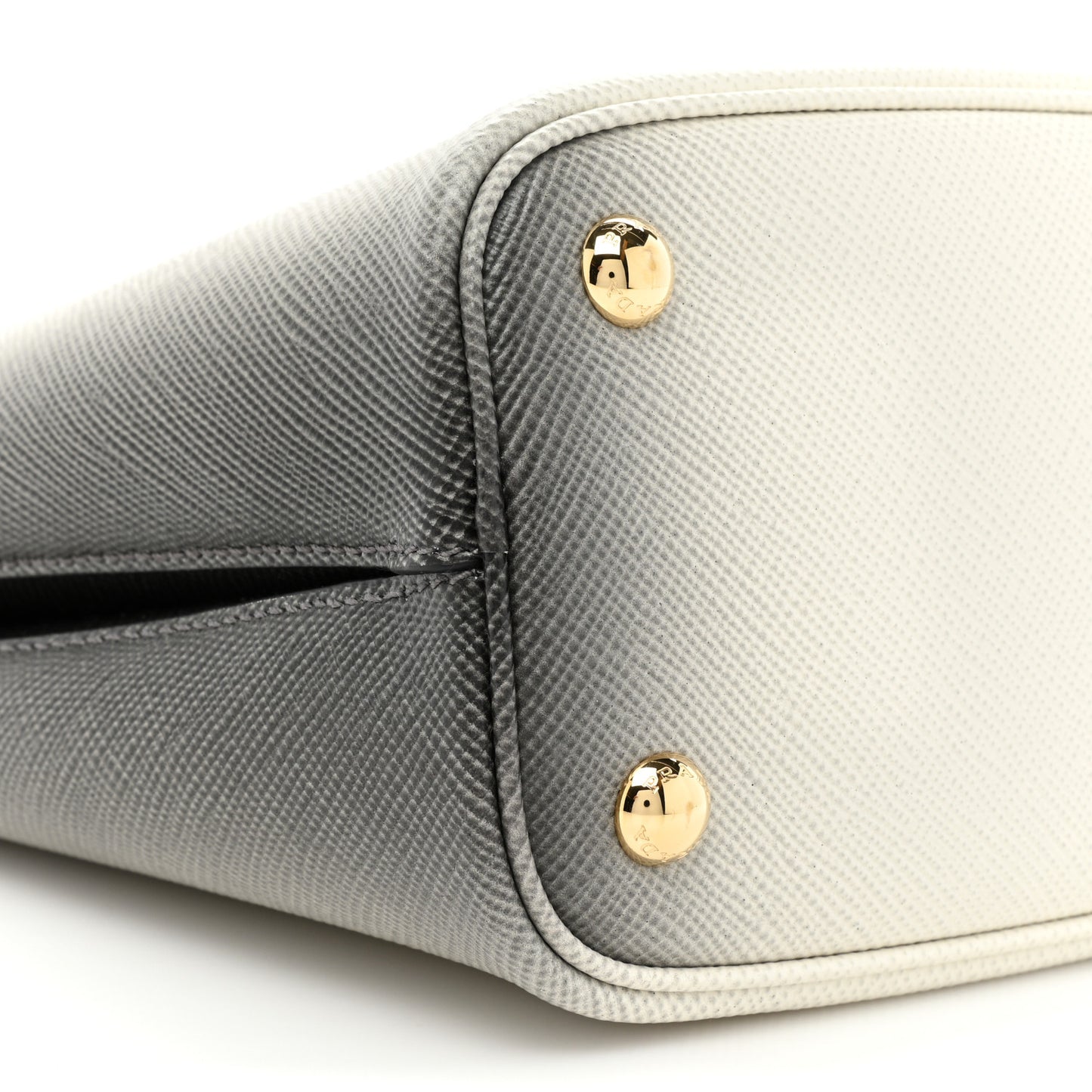 Saffiano Cuir Small Panier Bucket Bag White Sfumato