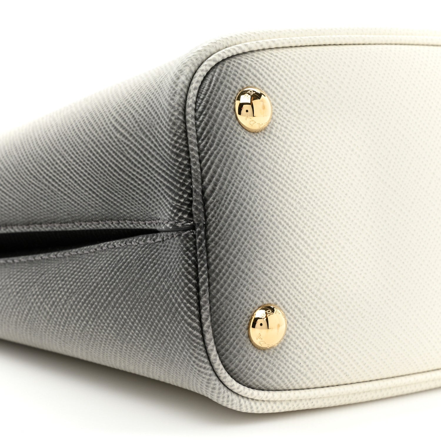 Prada Saffiano Cuir Small Panier Bucket Bag White Sfumato 9 of 10