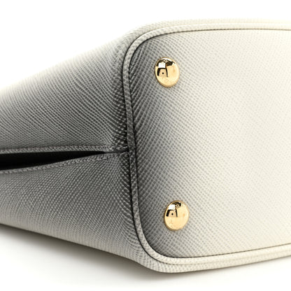 Prada Saffiano Cuir Small Panier Bucket Bag White Sfumato 9 of 10