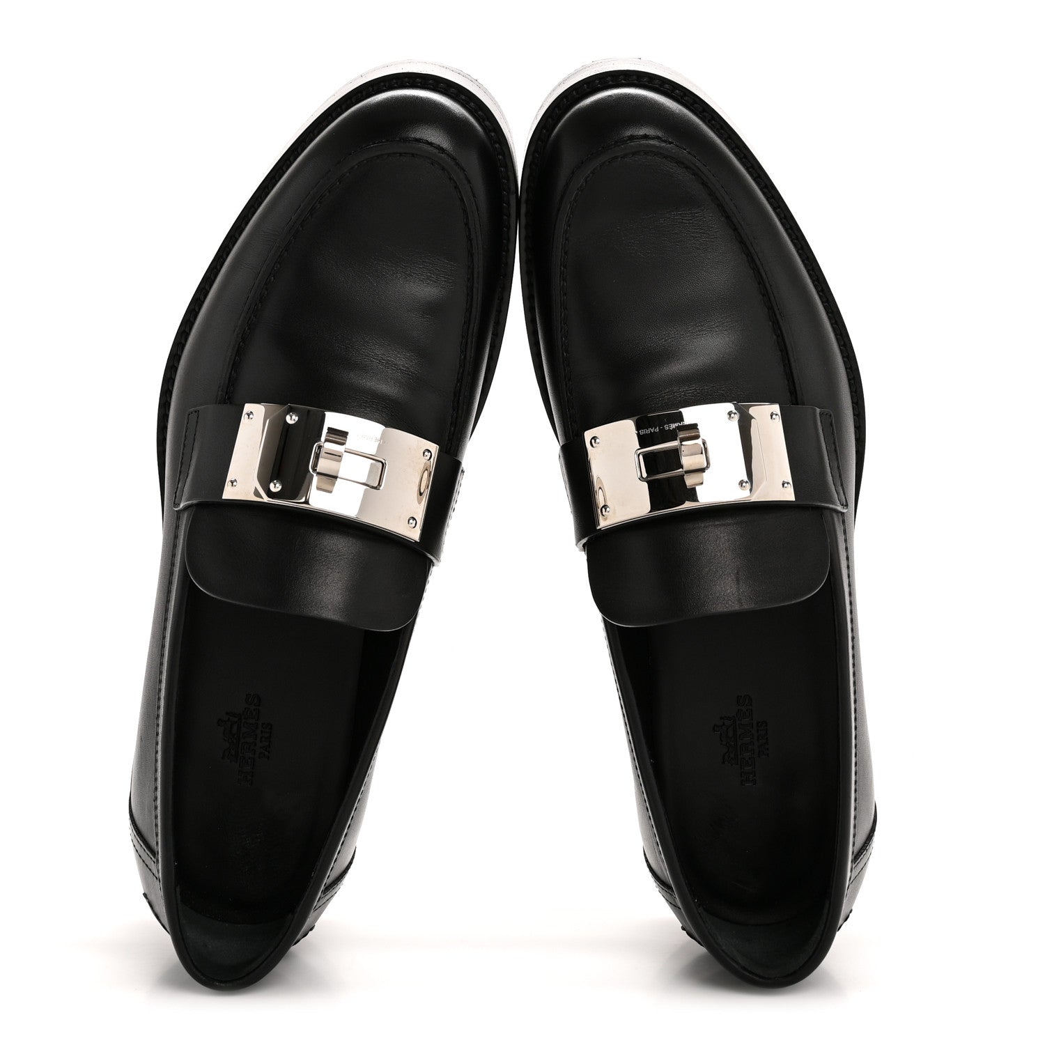 Hermes Calfskin Womens Hot Loafer 40 Black 2 of 11