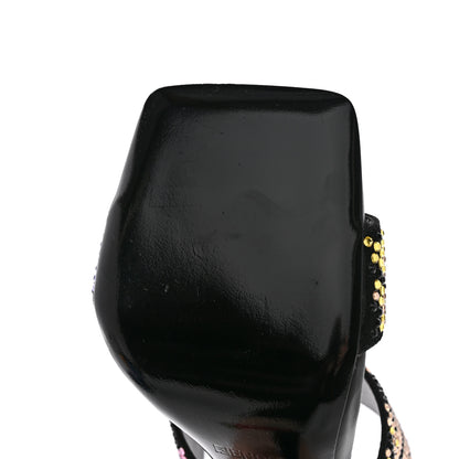 Versace X FENDI Calfskin Crystal Fendace FF Medusa High Heel Mule Sandals 36 Black Multicolor 10 of 12