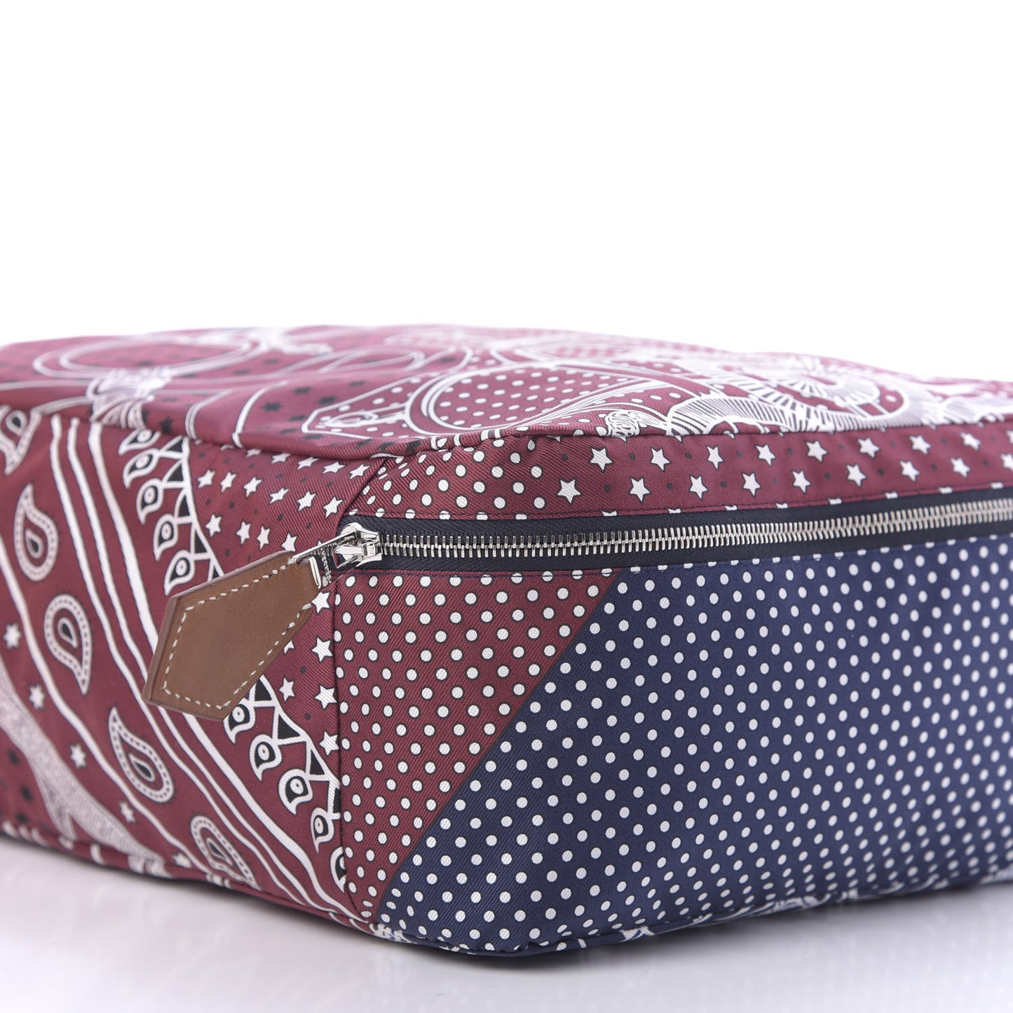 Silk Eperon d'Or Bandana Travelsilk PM Cube Bordeaux Bleu Marine