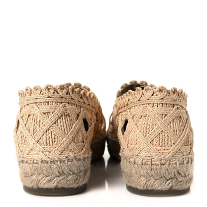 Chanel Woven Fabric Grosgrain CC Espadrilles 39 Beige Black 5 of 9