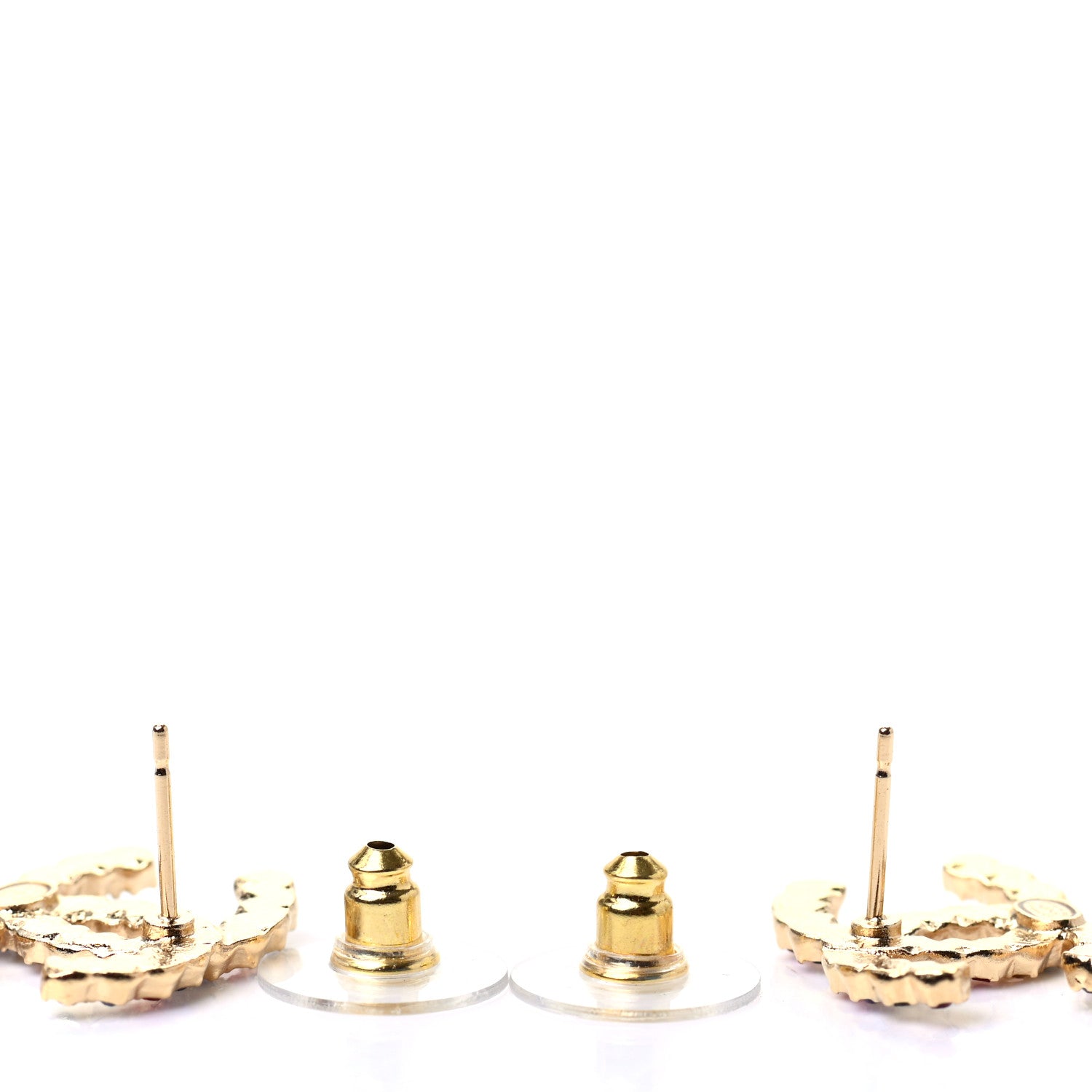 Chanel Crystal Over The Rainbow CC Earrings Gold Multicolor 3 of 5