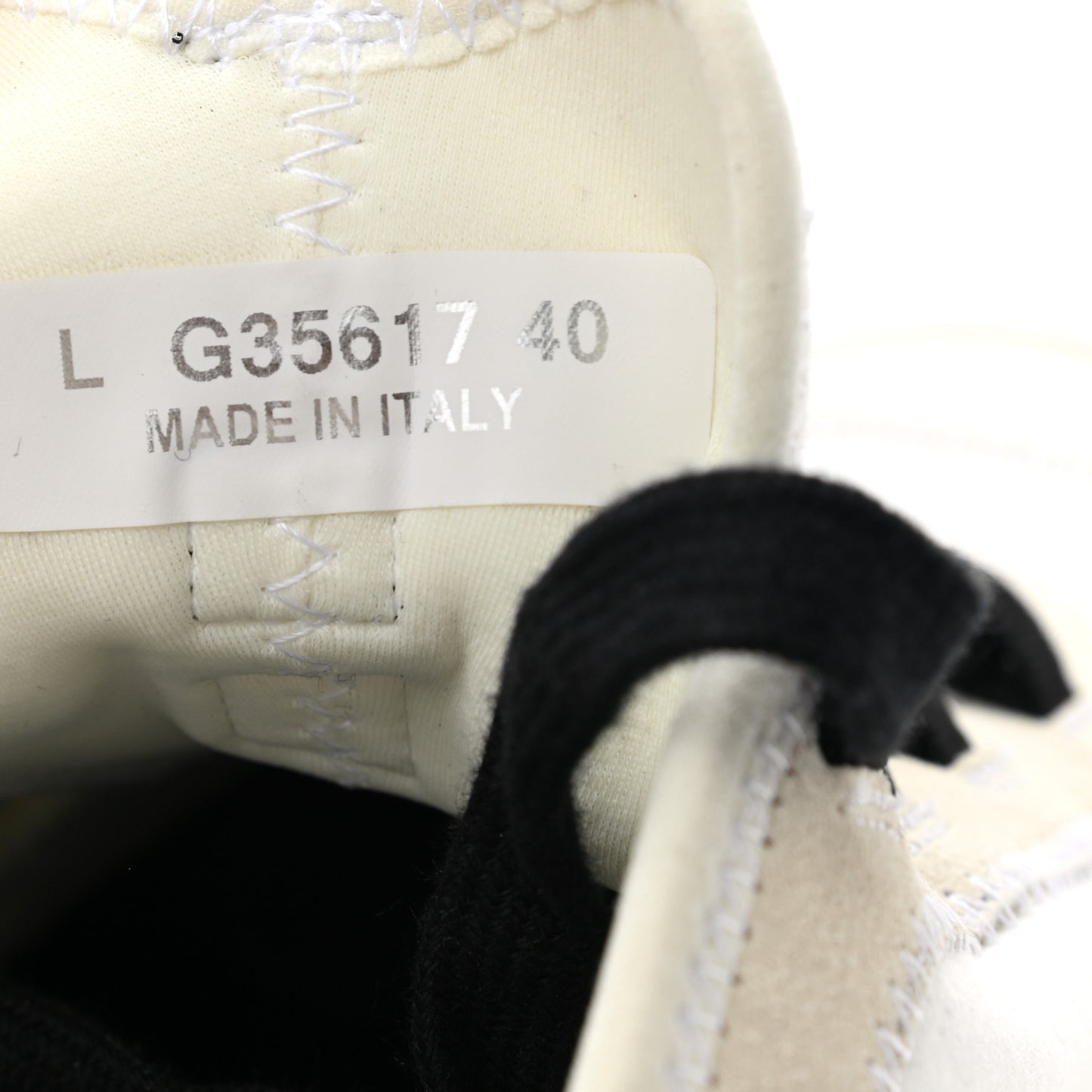 Velvet Calfskin Mixed Fibers Mens CC Sneakers 40 Ivory Black