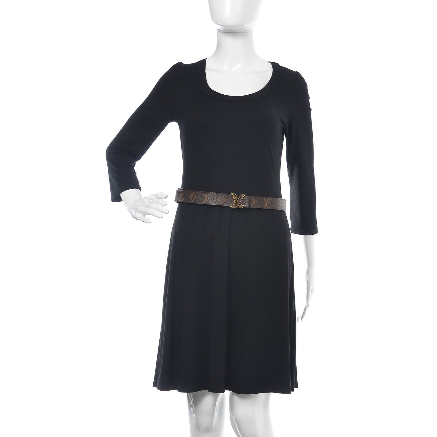 Calfskin Monogram 30mm LV Initiales Reversible Belt 85 34 Black