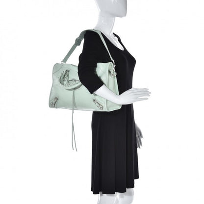Balenciaga Chevre Silver Metallic Edge Hardware City Vert Anis 2 of 7