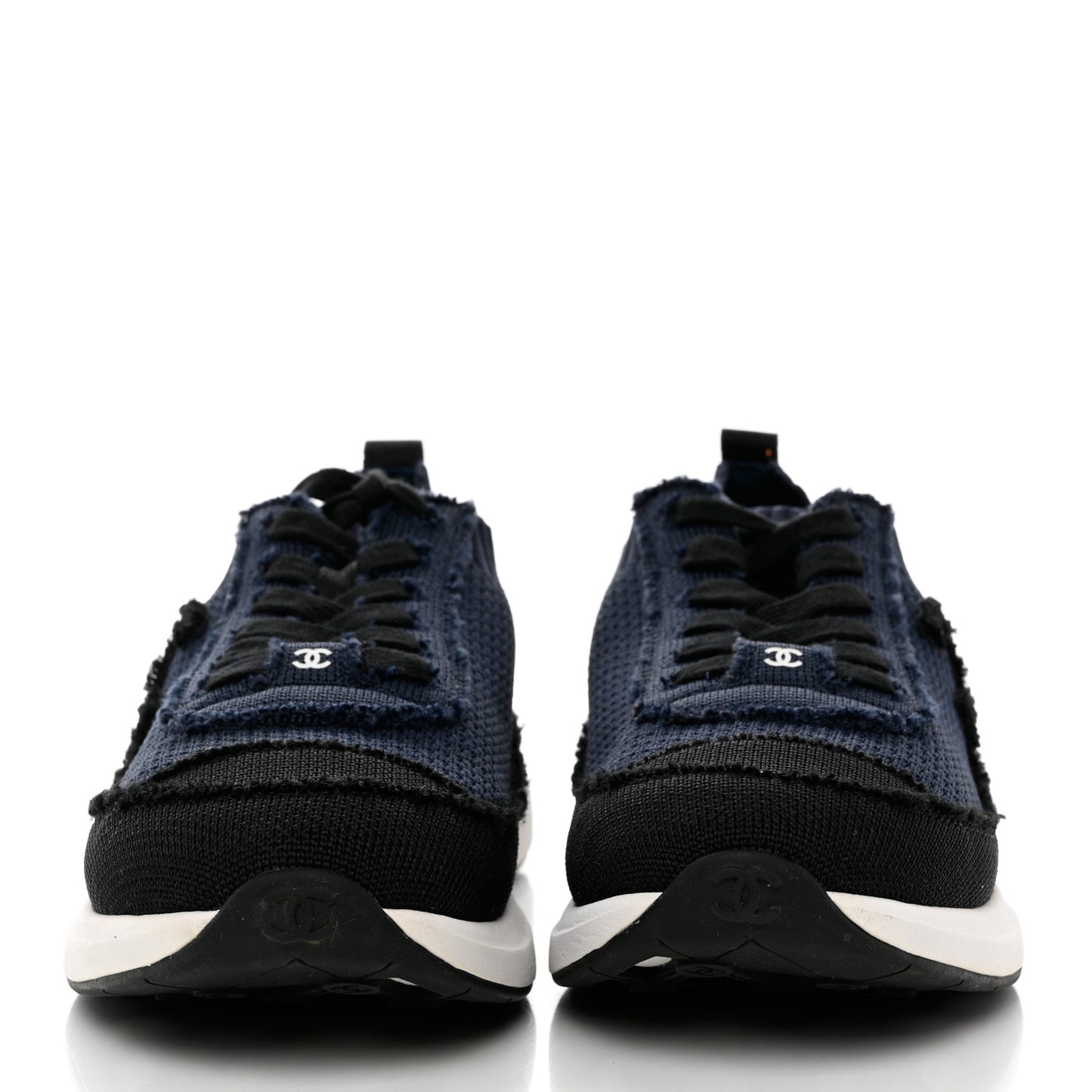 Fabric Logo Sneakers 39 Navy Black