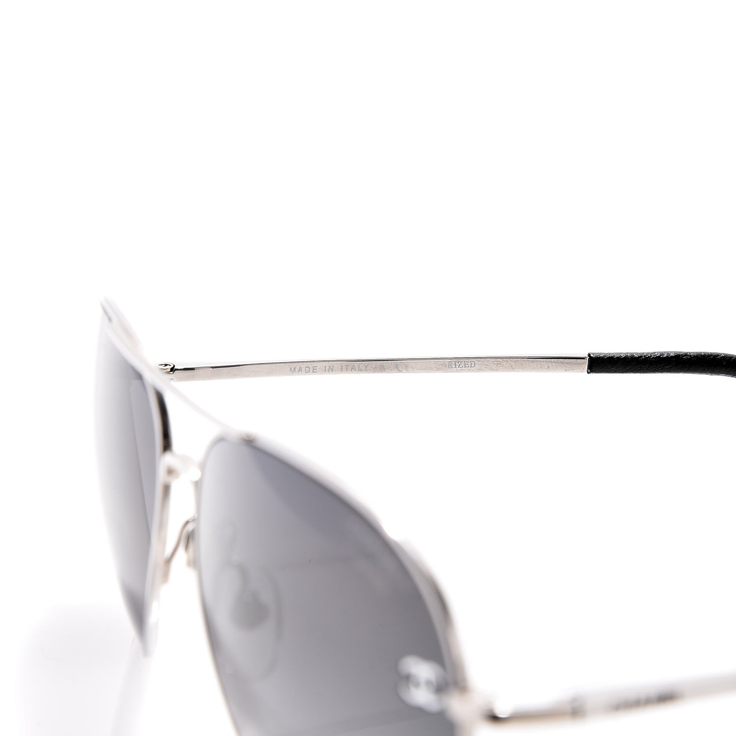 Chanel Metal Polarized CC Aviator Sunglasses 4189-T-Q Silver 5 of 7