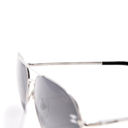 Chanel Metal Polarized CC Aviator Sunglasses 4189-T-Q Silver 5 of 7