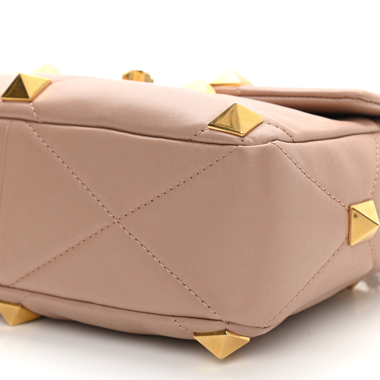 Valentino Garavani Nappa Large Roman Stud Shoulder Bag Rose Cannelle 9 of 11