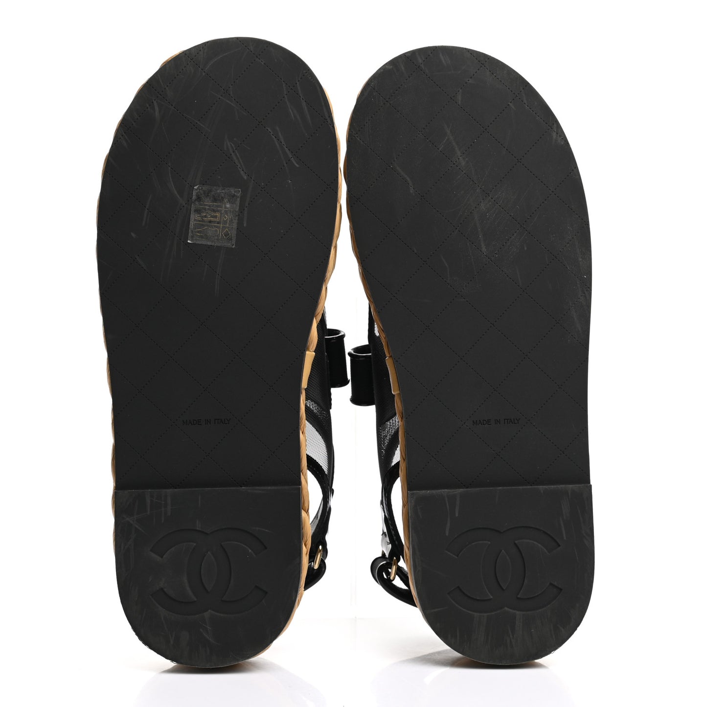 Mesh Patent Calfskin Velcro Dad Sandals 39 Black
