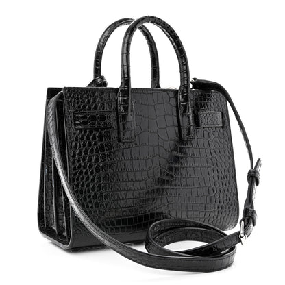 Saint Laurent Calfskin Crocodile Embossed Nano Sac De Jour Black 3 of 13