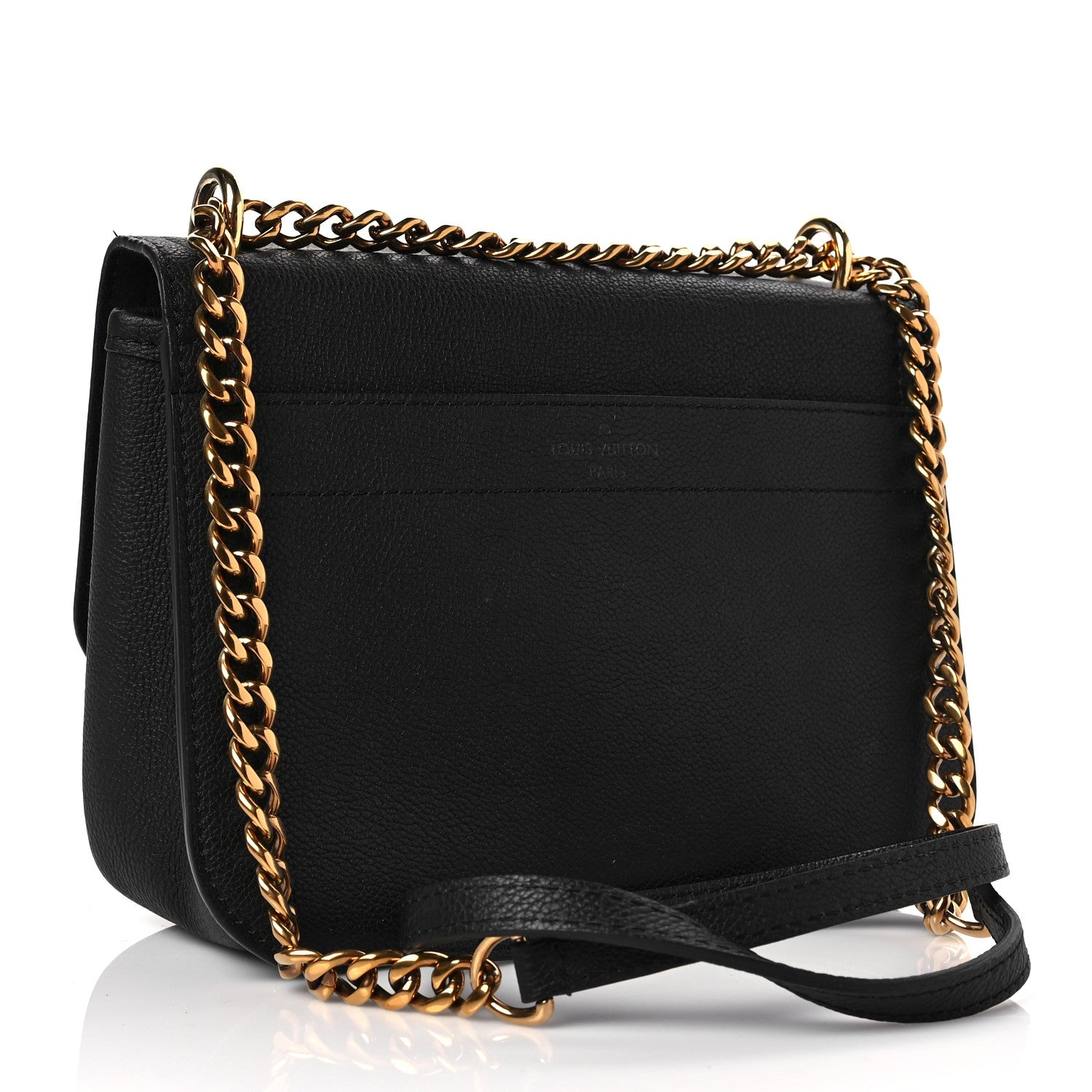 Louis Vuitton Grained Calfskin Lockme Chain Bag PM Black 3 of 8