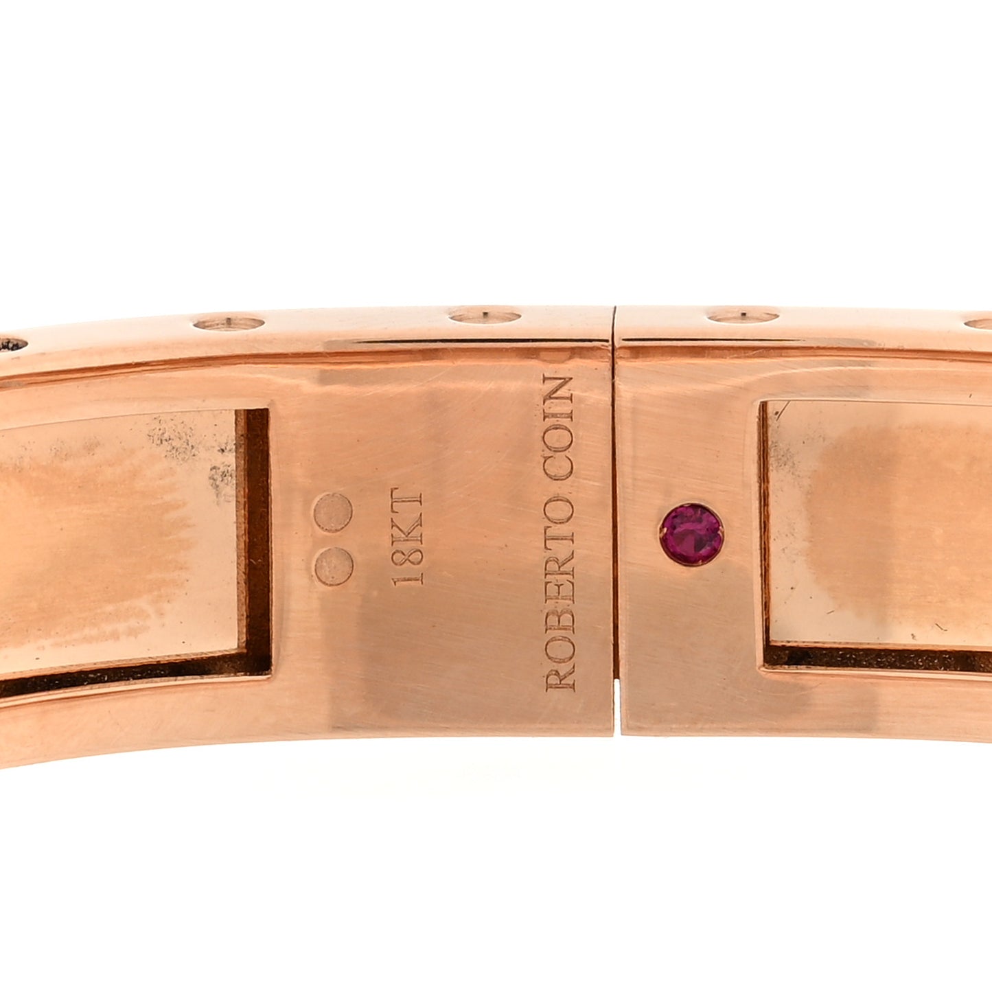 18K Rose Gold Diamond Pois Moi 2 Row Bangle Bracelet