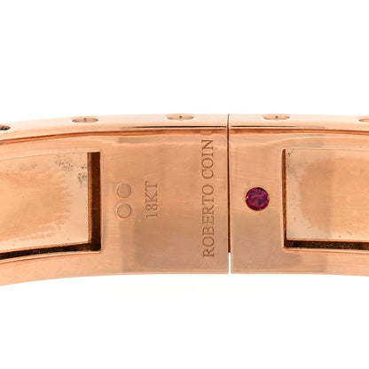 Roberto Coin 18K Rose Gold Diamond Pois Moi 2 Row Bangle Bracelet 3 of 3