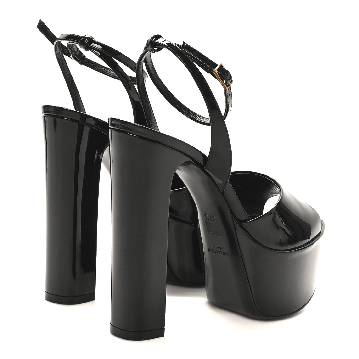 Saint Laurent Vernice Grupy Sexy 95 Tanouk Platform Sandals 37.5 Black 5 of 9