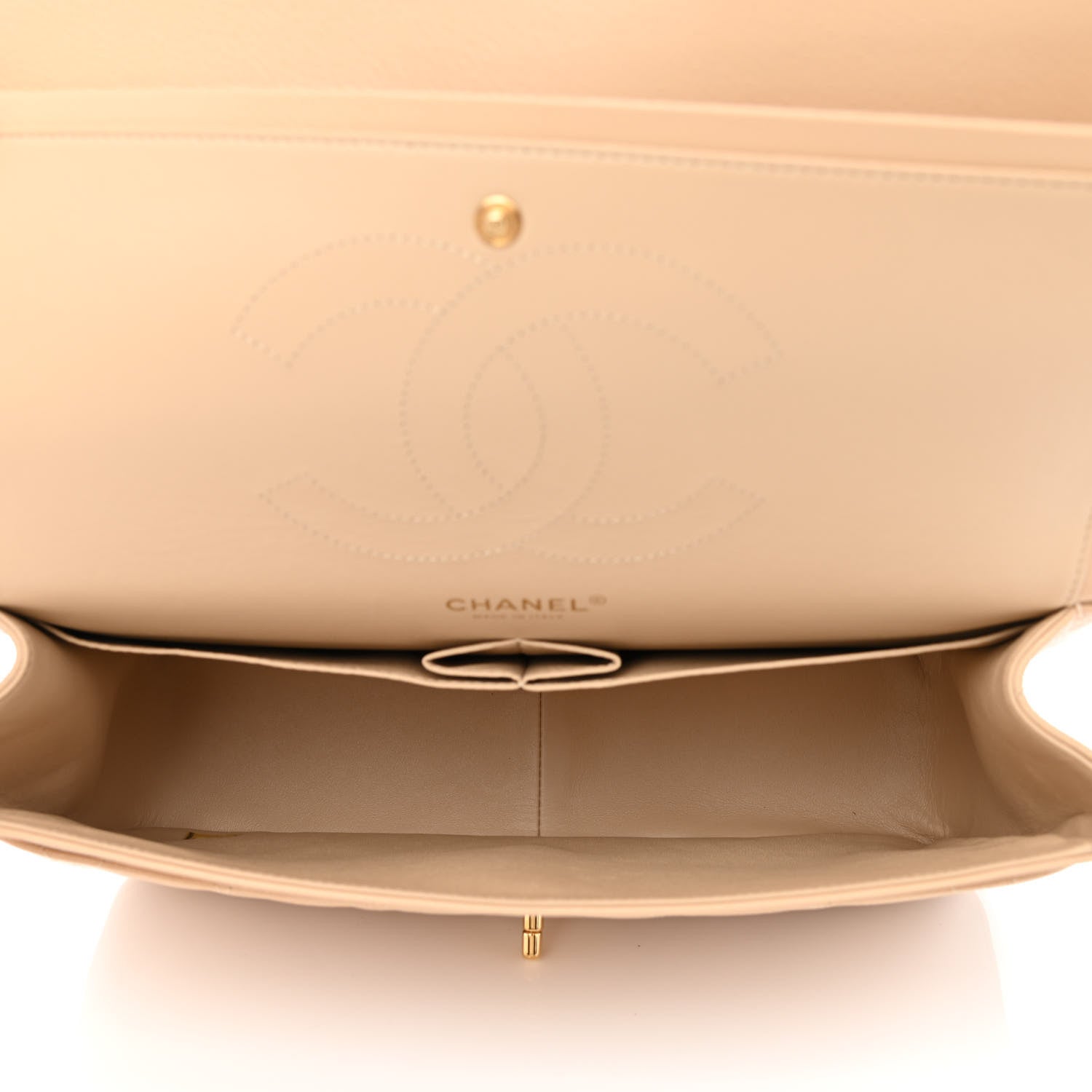 Chanel Caviar Quilted Jumbo Double Flap Beige 5 of 10