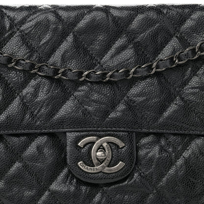 Chanel Crumpled Grained Calfskin Jumbo CC Crave Flap Black 8 of 10