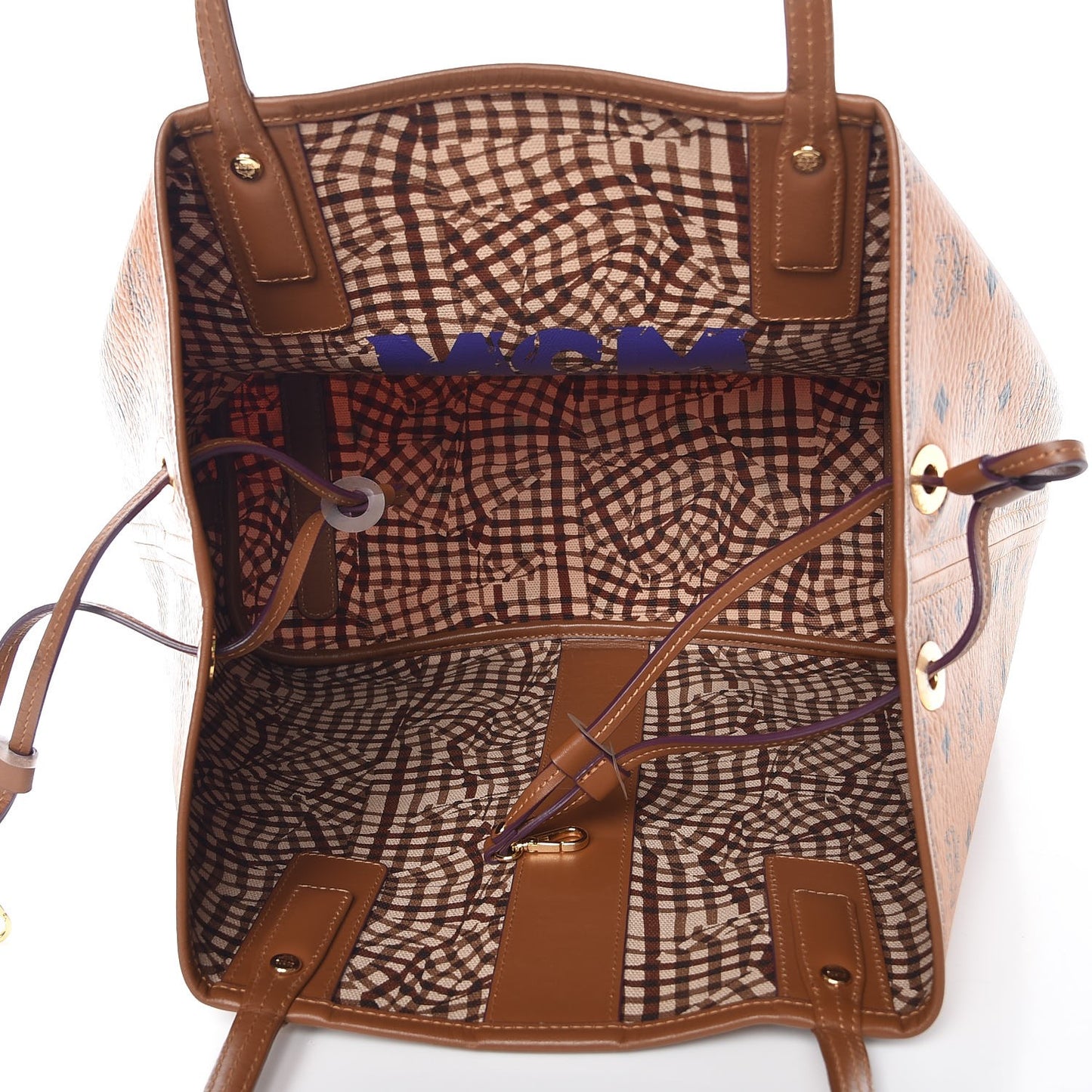 Visetos Medium Liz Reversible Shopper Tote Cognac