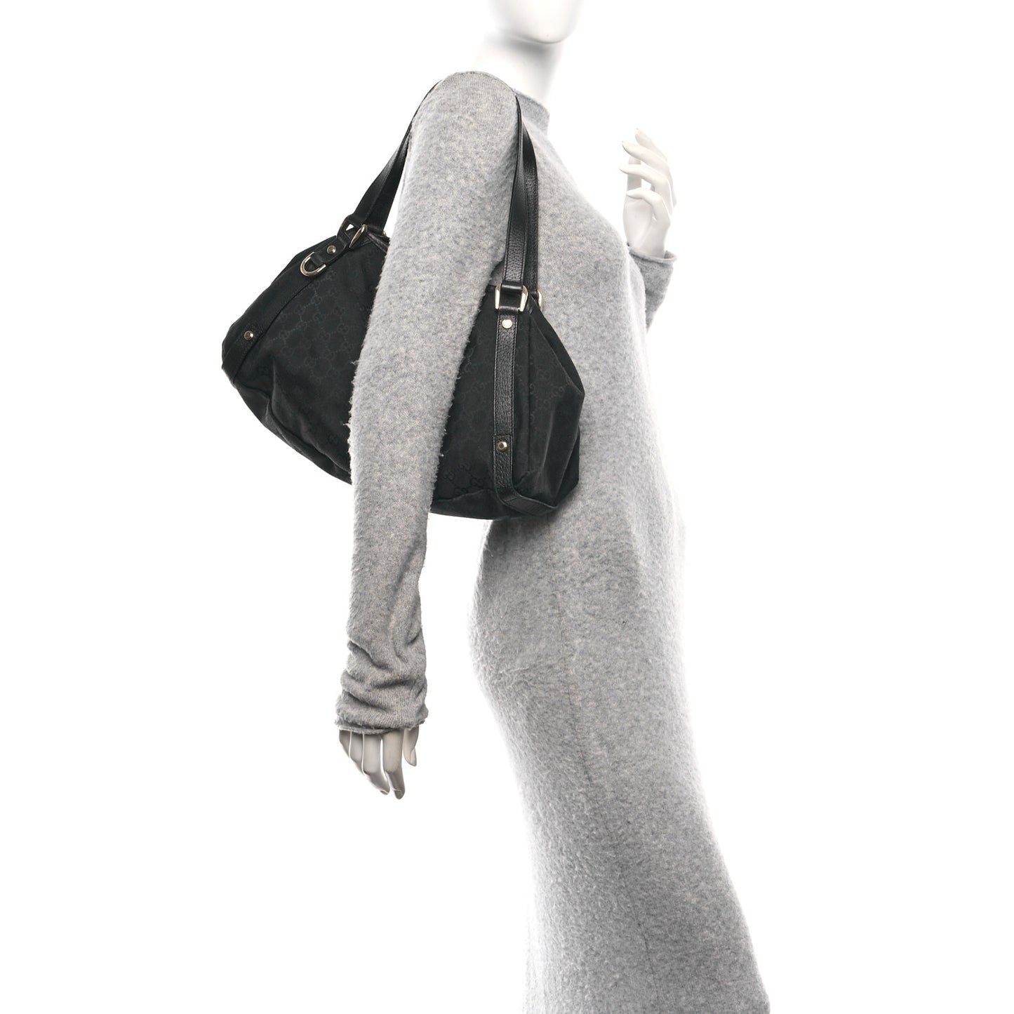 Monogram Medium Abbey Shoulder Bag Black