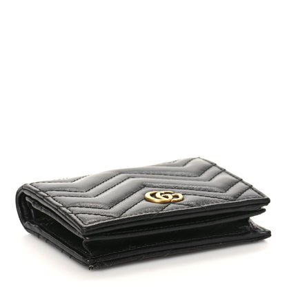 Gucci Calfskin Matelasse GG Marmont Card Case Wallet Black 4 of 9
