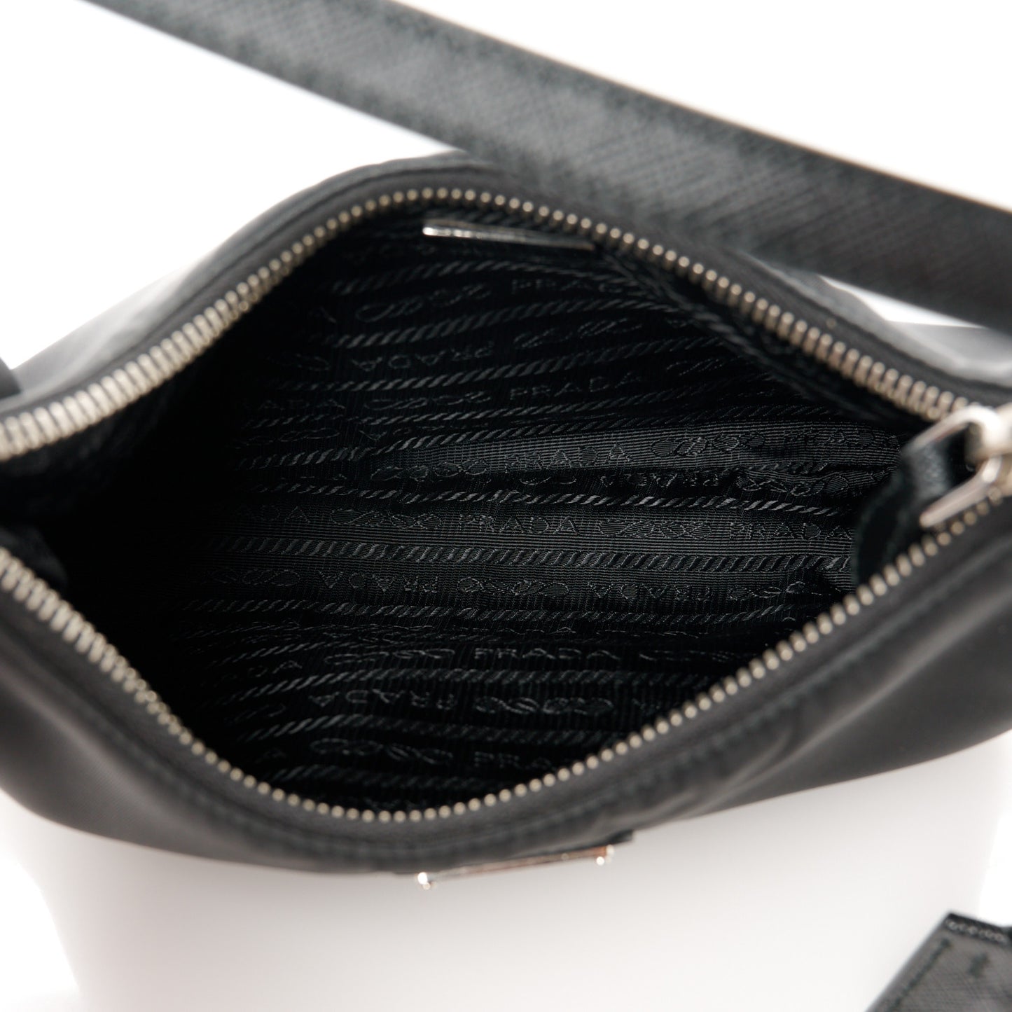 Tessuto Nylon Saffiano Mini Re-Edition 2005 Bag Black