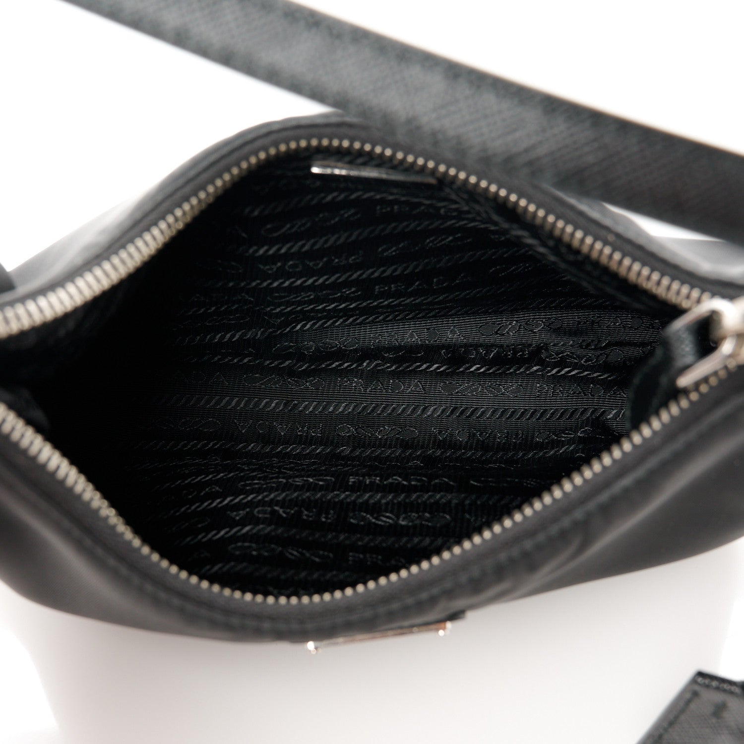 Prada Tessuto Nylon Saffiano Mini Re-Edition 2005 Bag Black 5 of 12