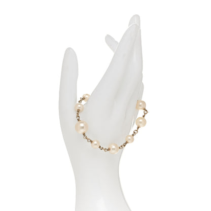 Chanel Pearl Crystal CC Bracelet Gold 2 of 5
