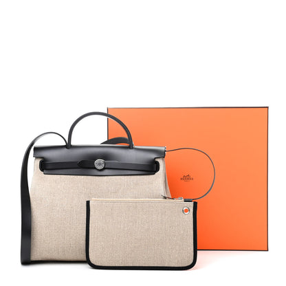 Hermes Military Toile Vache Hunter Herbag Zip Retourne 31 PM Ficelle Black 10 of 10