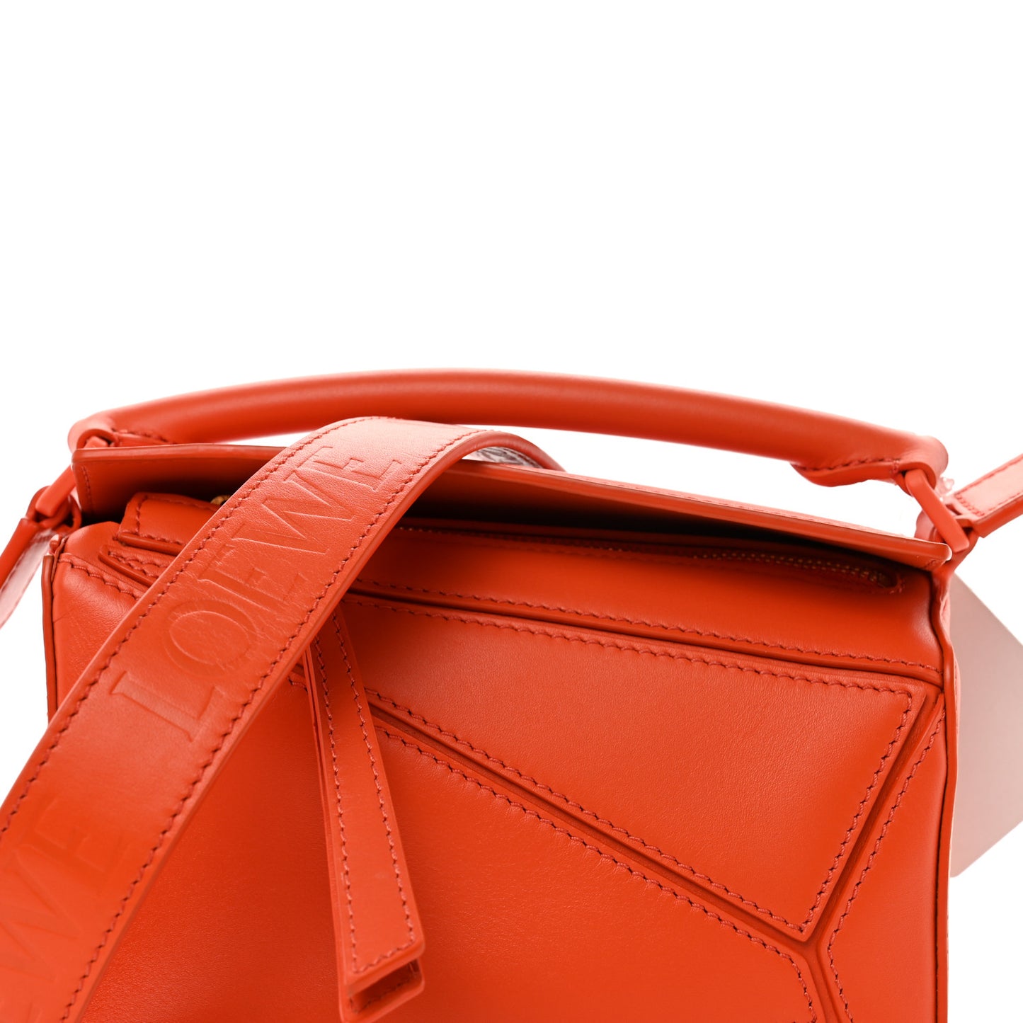 Satin Calfskin Mini Puzzle Bag Orange