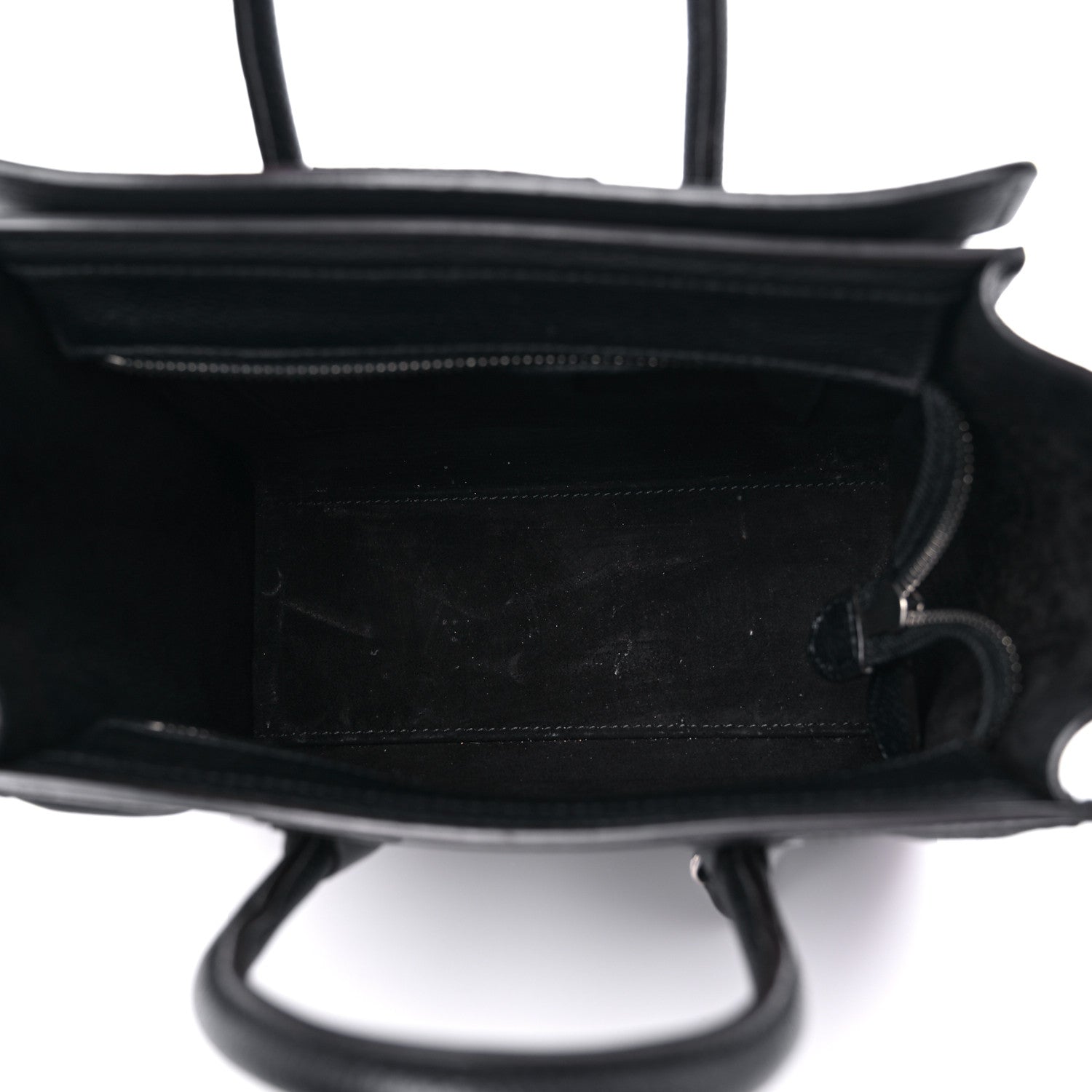 Celine Drummed Calfskin Nano Luggage Black 5 of 10