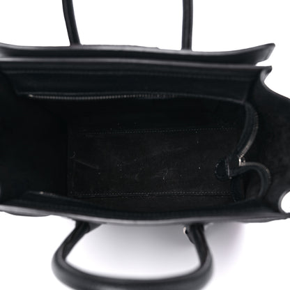 Celine Drummed Calfskin Nano Luggage Black 5 of 10