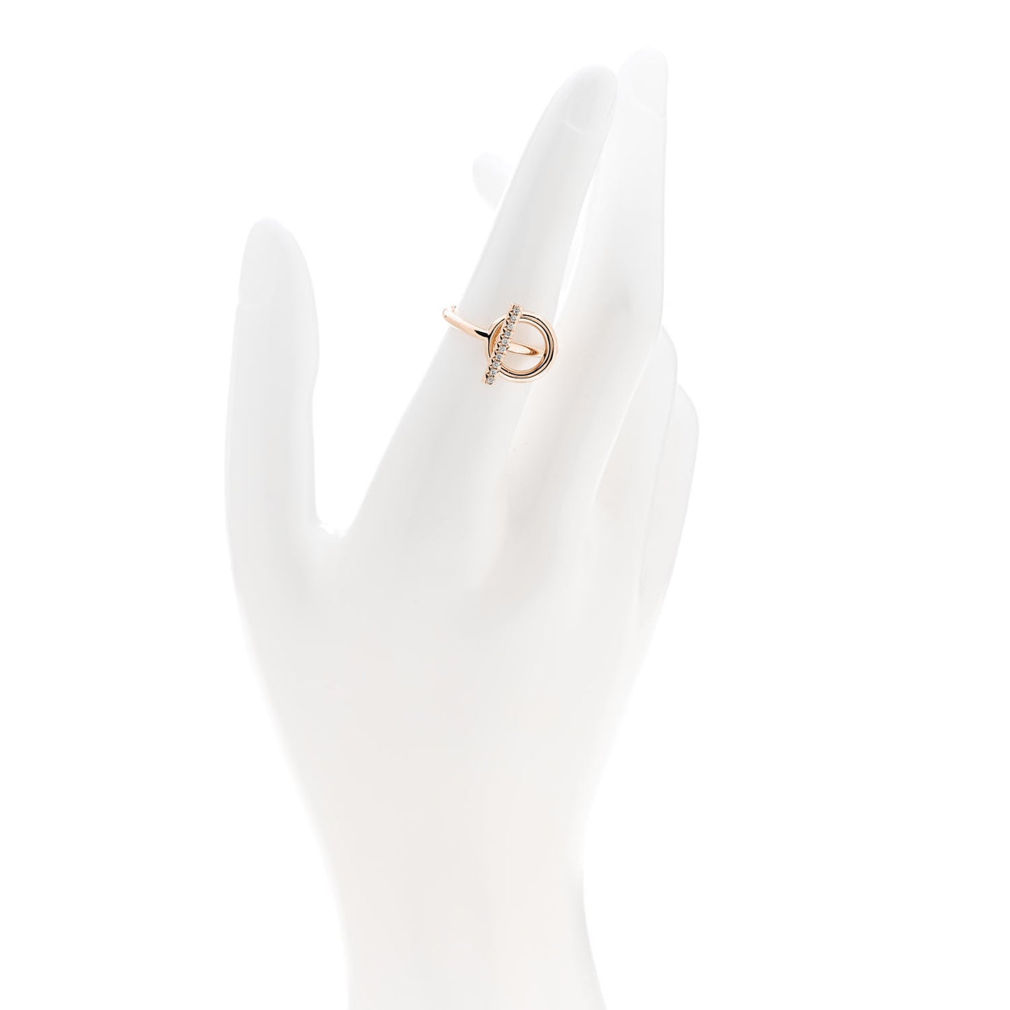 18K Rose Gold Diamond PM Echappee Ring 53 6.25