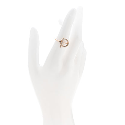 Hermes 18K Rose Gold Diamond PM Echappee Ring 53 6.25 2 of 5