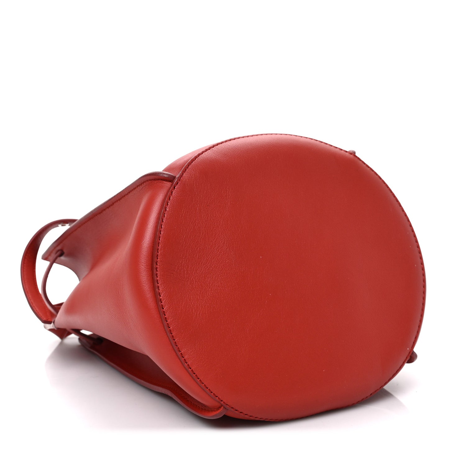 Supple Grained Calfskin Big Bag Bucket Red