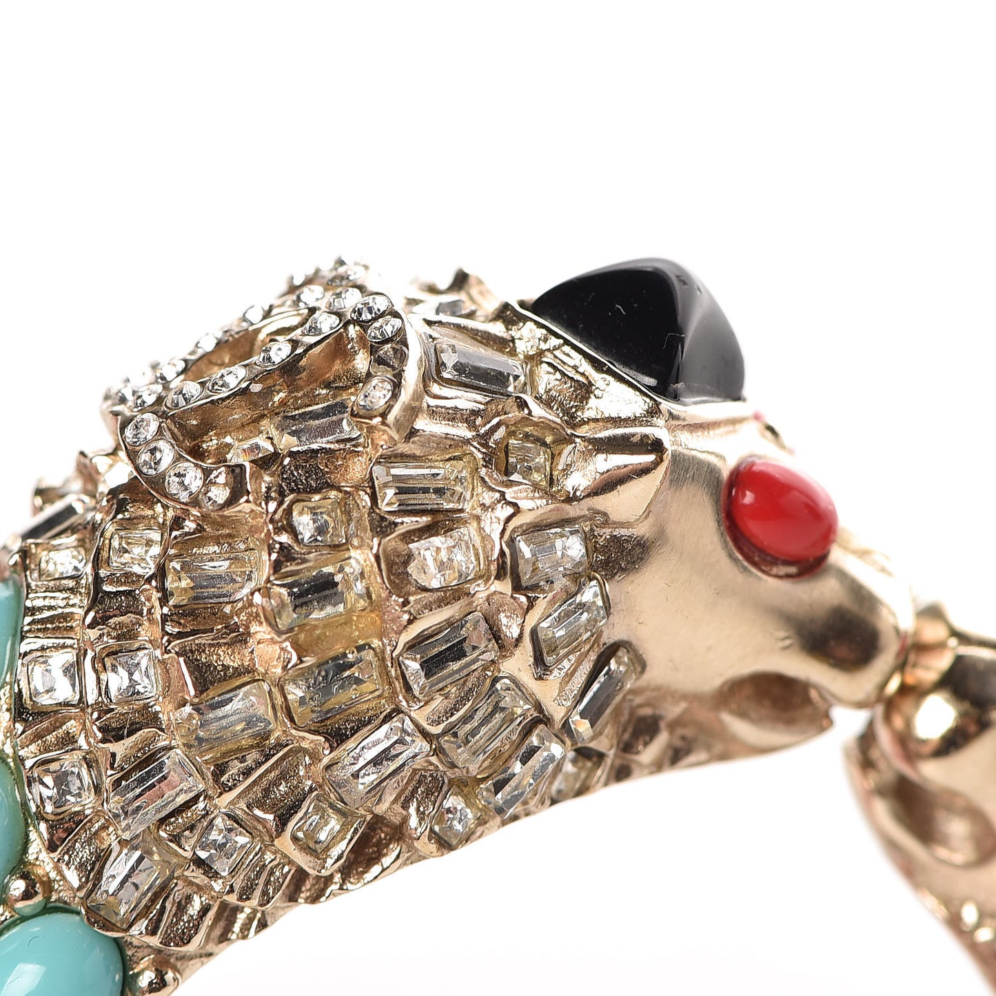 Crystal Lion Head Bracelet Gold