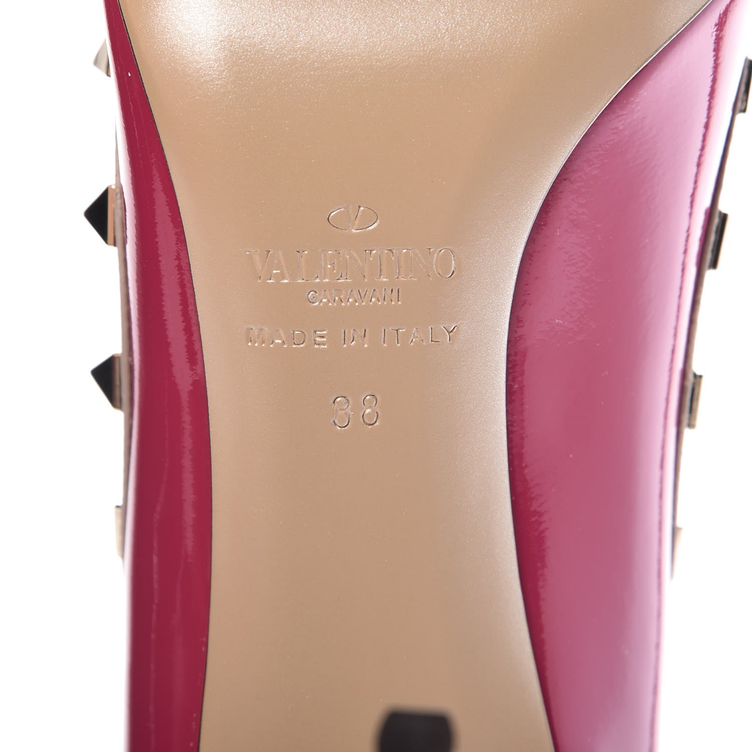Valentino Garavani Patent Rockstud 100mm Pumps 38 Deep Cyclamin Poudre 6 of 9