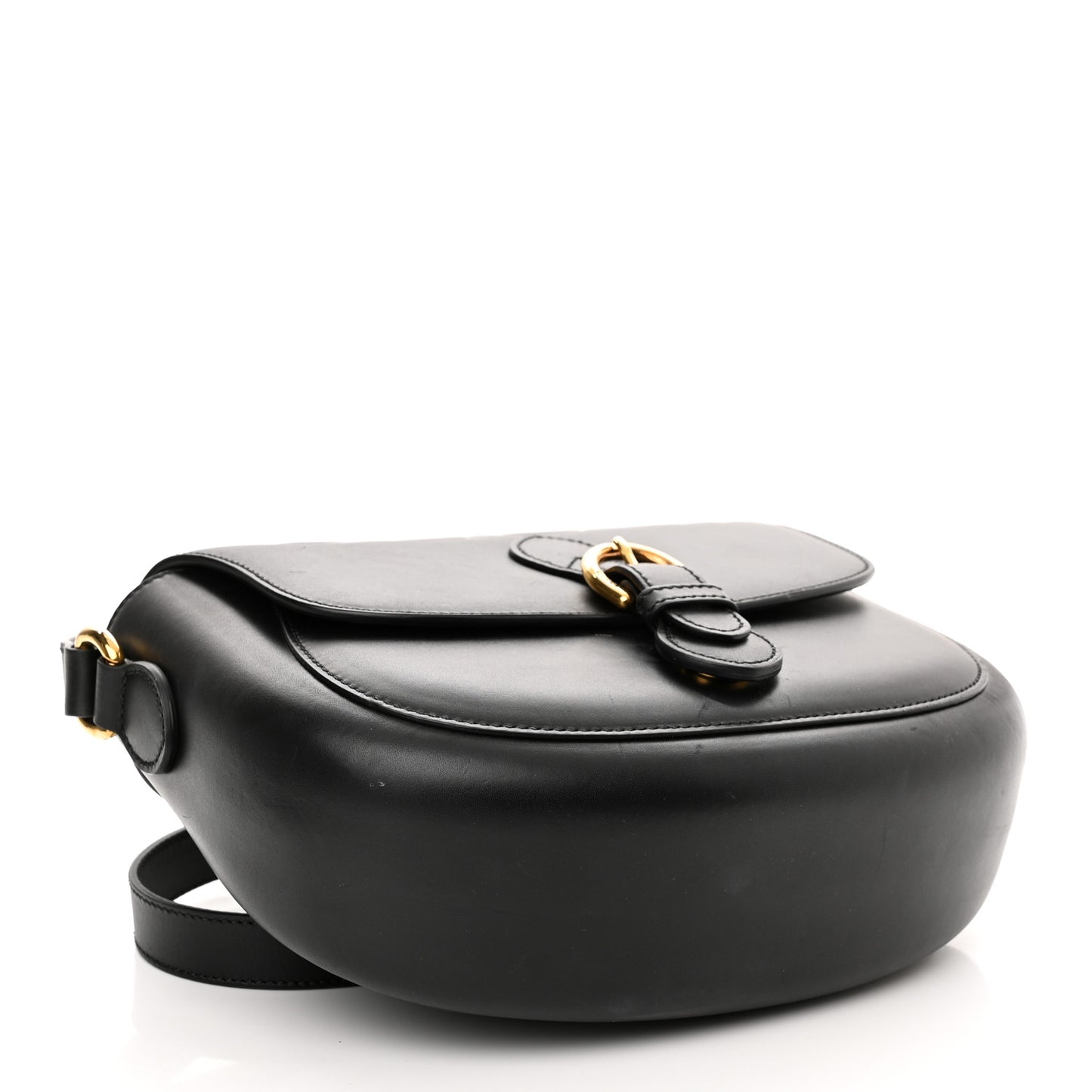 Charisma Calfskin Gucci Embossed Shoulder Flap Bag Black