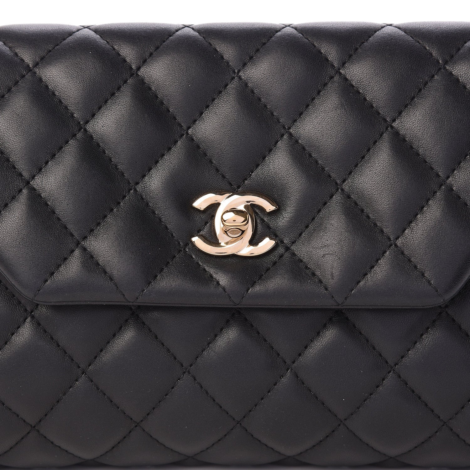 Chanel Lambskin Quilted Fold Up Again Clutch Black 8 of 18
