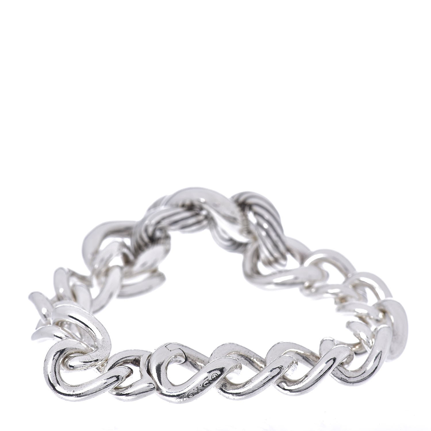 David Yurman Sterling Silver Graduated Curb Link Bracelet 3 of 4